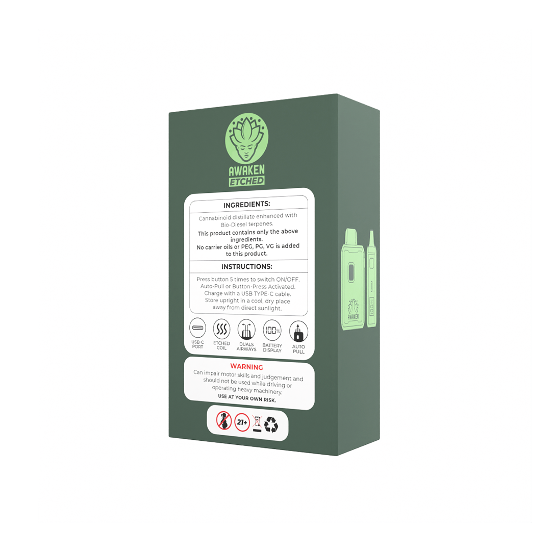 1ml Bio-Diesel Etched Disposable Vape