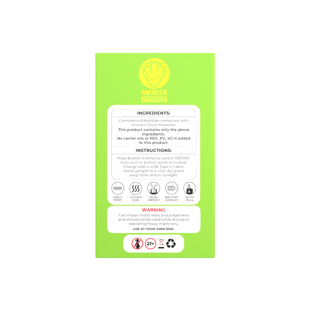 1ml Unicorn Sours Etched Disposable Vape