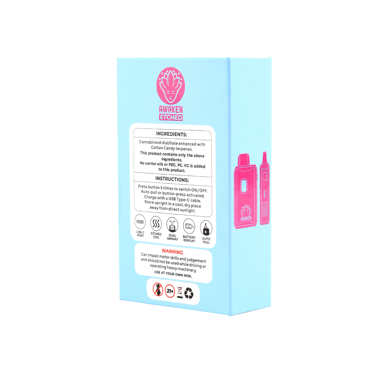 1ml Cotton Candy Etched Disposable Vape – iLabs