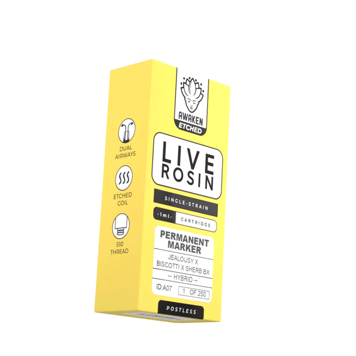 Permanent Marker - Live Rosin 1ml Etched Vape Cartridge