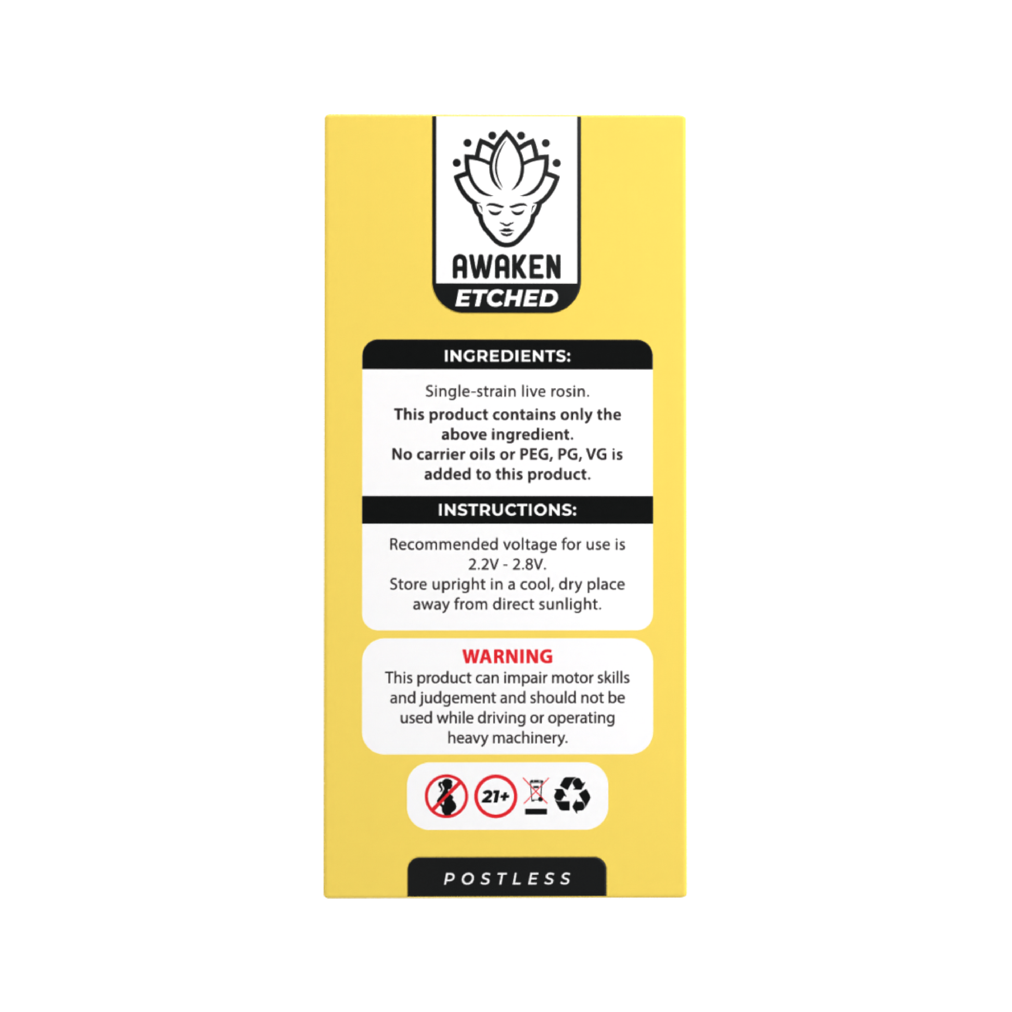 RS11 - Live Rosin 1ml Etched Vape Cartridge