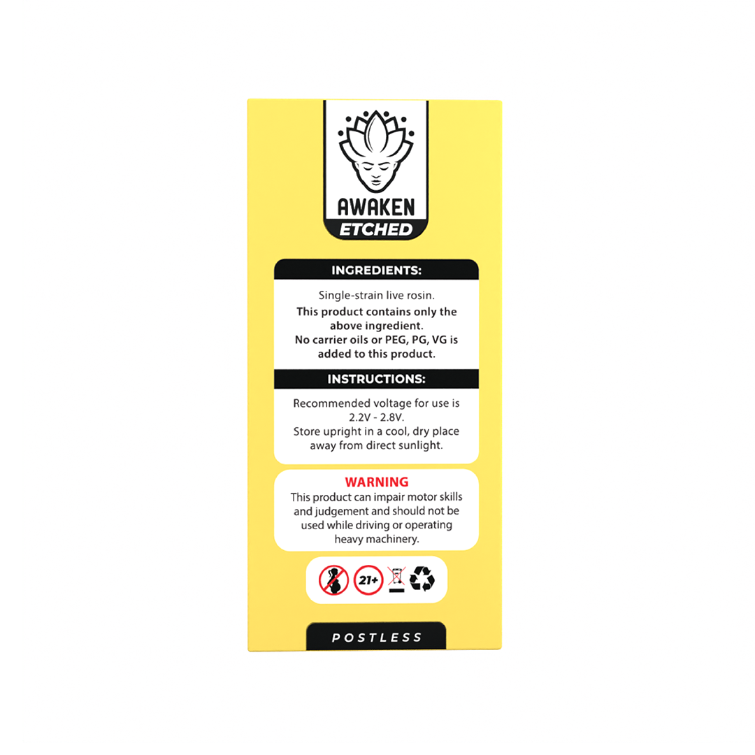 French Dexter - Live Rosin 1ml Etched Vape Cartridge