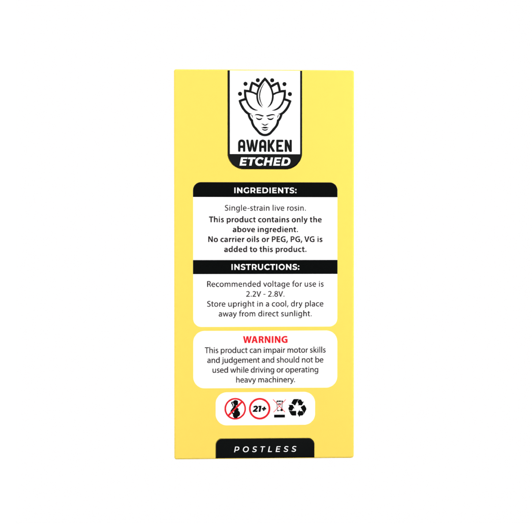 GTA - Live Rosin 1ml Etched Vape Cartridge