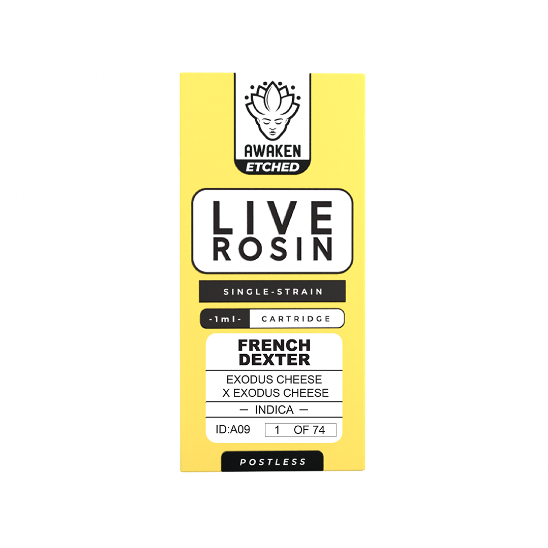 French Dexter - Live Rosin 1ml Etched Vape Cartridge