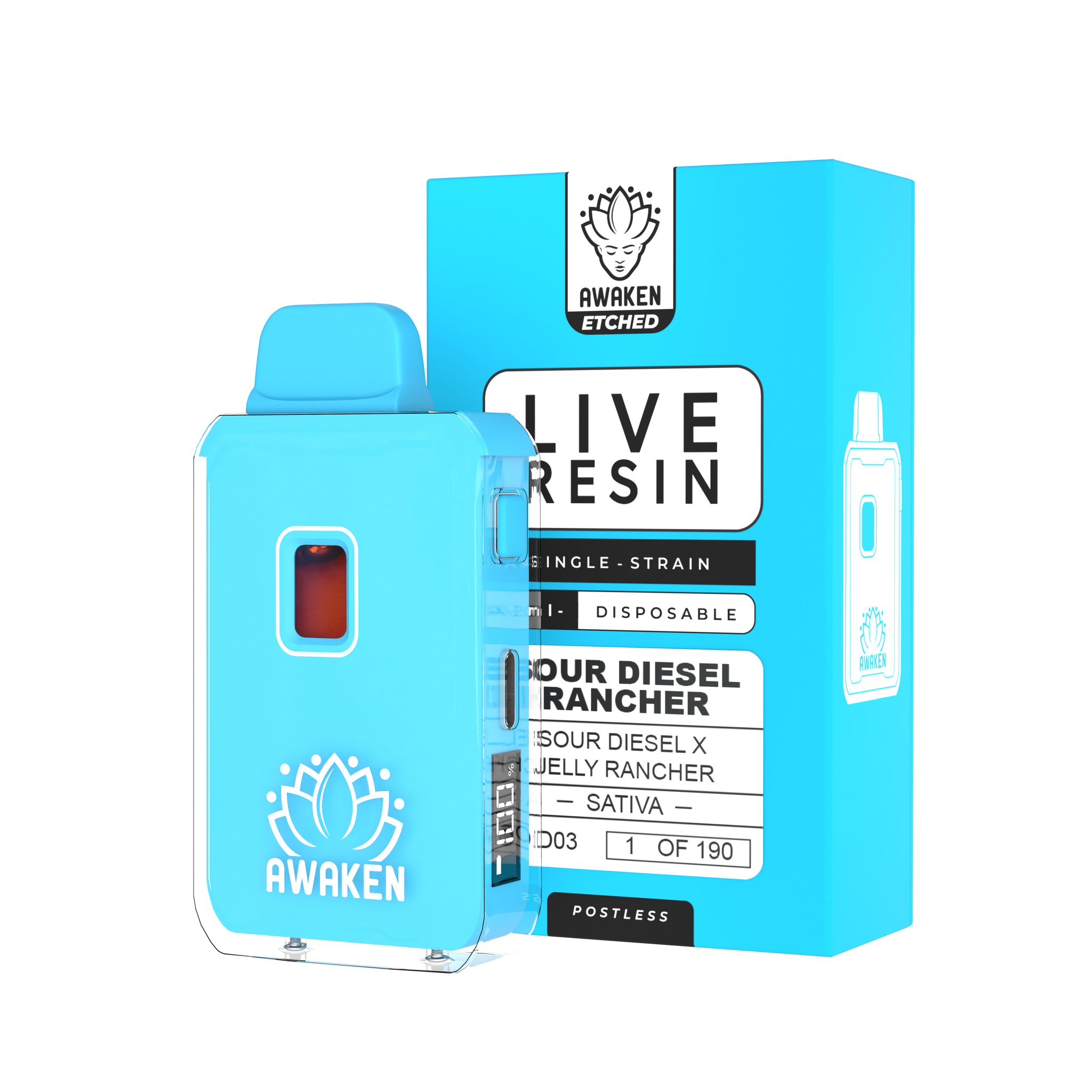 Sour Diesel Rancher - Live Resin 1ml Etched Disposable